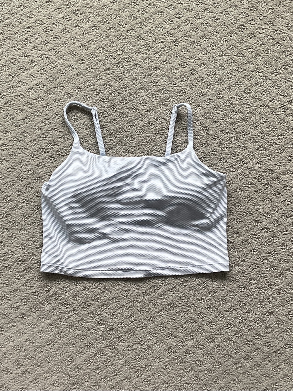 Athleta Light Blue Textured Crop Swim Top 0548